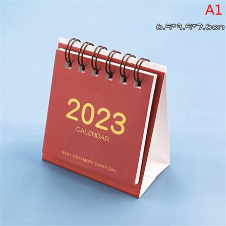2022 2023 Retro Enkel Enfärgad Mini Skrivbordskalender Stående