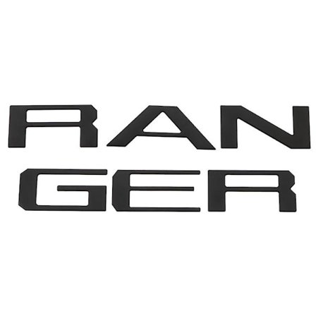 Sopii Ford RANGER -auton logoon, Ford-pickupin takaluukun tarra, ABS 3D stereokuva-autologo - Musta