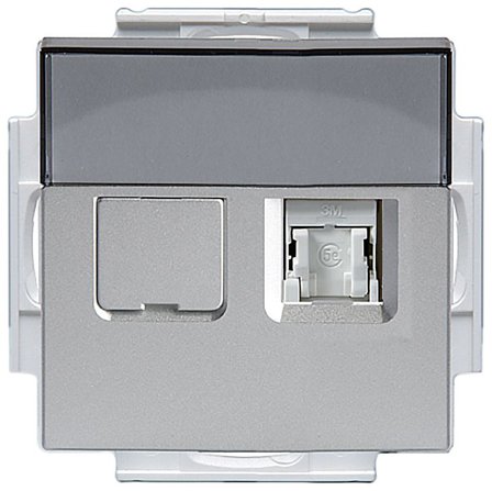 ABB FOT6208-83 Datapistoke 2 x RJ45, C6 UTP Alumiini, Tietokoneet & internet