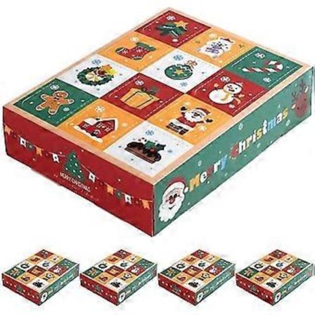 5 st DIY Jul Adventskalender Lådor Att Fylla 12 Tomma Adventskalendrar För Jul Godis Presentaskar