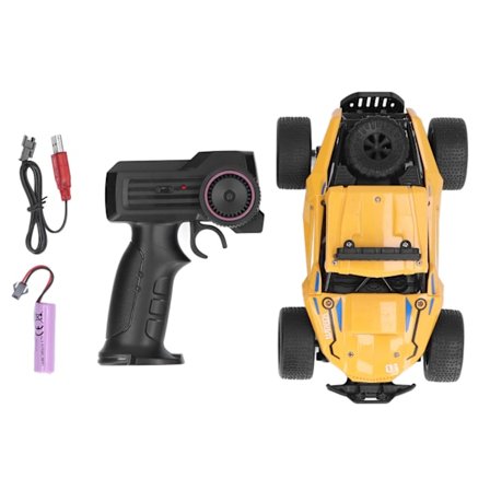 Fjernstyrt bil Høy hastighet 4-hjulsdrift Simuleringsmodell Mini Drift Off Road Racing for 6+ år gammel (Gul)