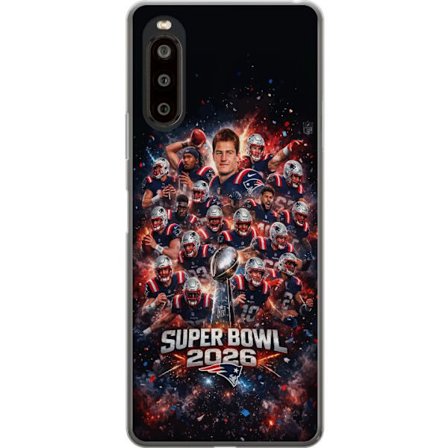 Kompatibelt Mobildeksel til Sony Xperia 10 II Super Bowl 2026 plakat med New England Patriots og NFL-trofe i eksplosiv sportsdesign
