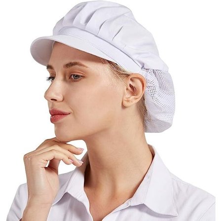 (Hvid halv mesh) 3 stk kokkehat køkken madlavning kokkehue fødevareservice hårnet til kvinder, one size