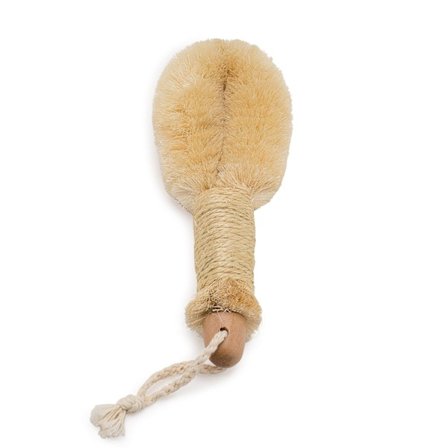 Bade- og dusjtørrbørste for tørr hud og kropp av sisal | Naturlige fibre for å forbedre blodsirkulasjonen, eksfoliere huden og redusere cellulitter