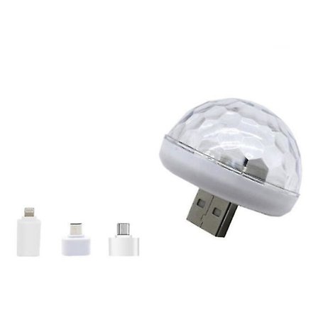 Bärbar Mini USB Rgb Led Disco Stage Light (Vit)