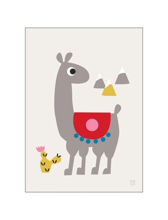 Poster & Frame Alpaca - Multi/patterned - A3
