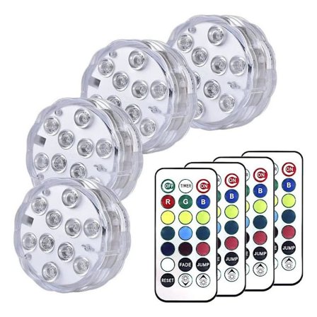 Dekorative Fargerike Landskapslys Vanntett LED Belysningssett Med 4 Senkbare RGB Flerfargede Lys