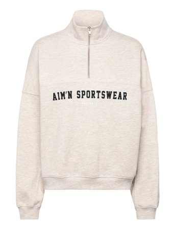 aim ́n Varsity Sweat Half Zip - Beige - S