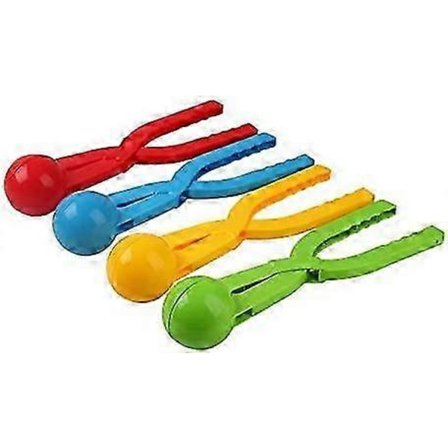 Snöboldklemme Sæt med 4 Snøboldmaskiner med Håndtag til Snøboldskrig