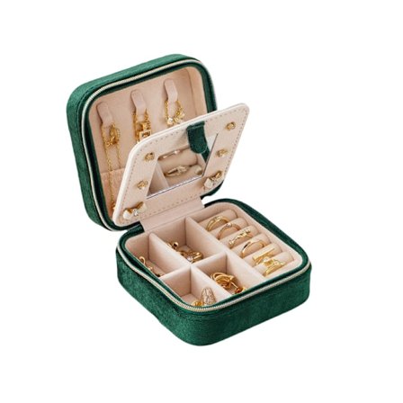 Rejse smykker Organizer Box til ringe, halskæder og øreringe