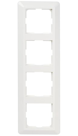 Elko EKO07247 Kombinasjonsramme hvit, termoplast 297 mm, 4 lomme, Strømbrytere & vegguttak