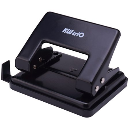 Manuel hullemaskine kompatibel med A4 papir i sort metal med 2 huller og 80mm afstand S