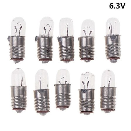 10 stk./parti Mini Indikator Lyspære E5 Skruefatning Miniature Lampelyspære 6,3V 12V 24V 0,1A Lille Pære Signallampe Perle