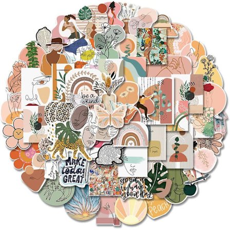 100 stk. Boho-klistermærker, farverige vandtætte klistermærker, Western Vintage Aesthetic PVC-klistermærker. Laptop, vandflaske, telefon, skateboard-