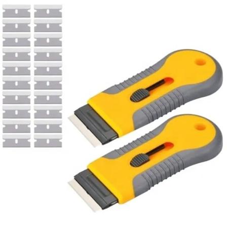 2 Teräveistä, Lasin ja Maalin Kaavin, Ikkunatarran, Liimanpoistoaineen Pidike 30 Ylimääräisellä Teräveitsellä