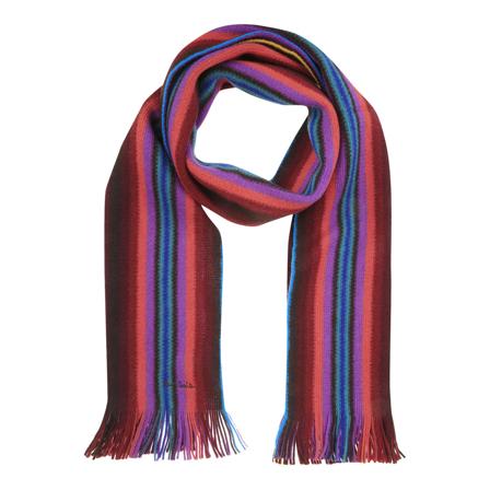 Paul Smith, M Scarf DBL Face Stripe Roze, Heren, Maat:ONE Size