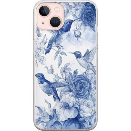 Kompatibelt Mobilskal till Apple Apple iPhone 13 mini Fåglar och blommor blå romantiskt mönster