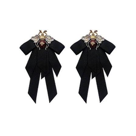 2 stk. bi-sløjfe brocher med rhinestone butterfly broche Bånd butterfly til fest Tøjtilbehør