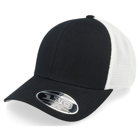 Flexfit - Black trucker Czapka Z Daszkiem - Black/White Mesh 2-tone 110 Trucker @ Hatstore