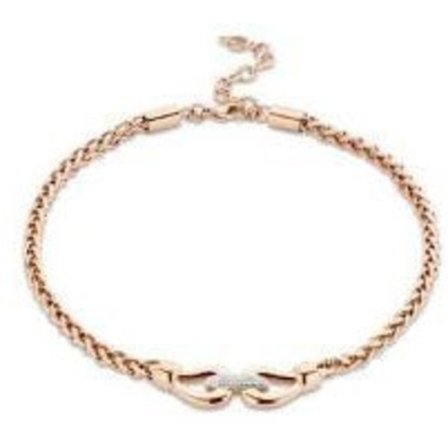 Victoria halsband i roseguld med vit sten