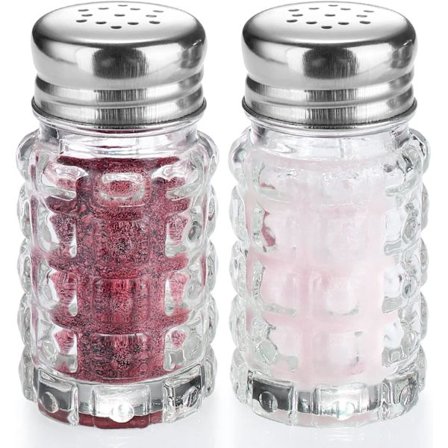 Glass Salt og Pepper Shaker Set, Cylindrisk Salt Shaker Set