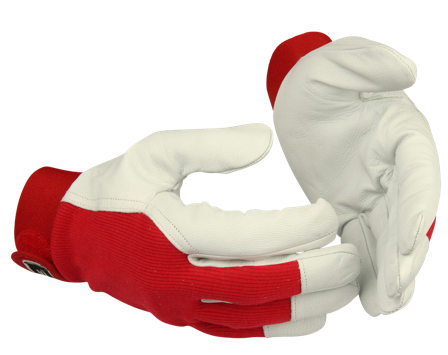 Guide Gloves 104 Handske läder, bomull, velcro 10, Arbetskläder