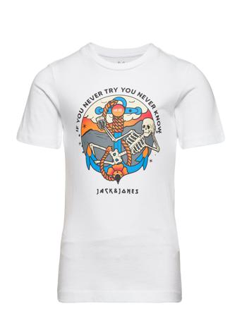 Jjlimit Tee Ss Crew Neck Jnr T-shirt Hvid Jack & J S