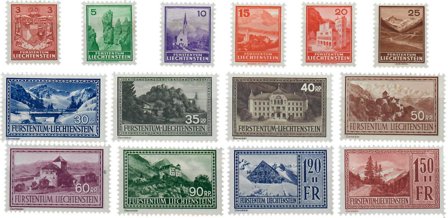 Liechtenstein 1934 - MICHEL 126-139 - Ubrugt