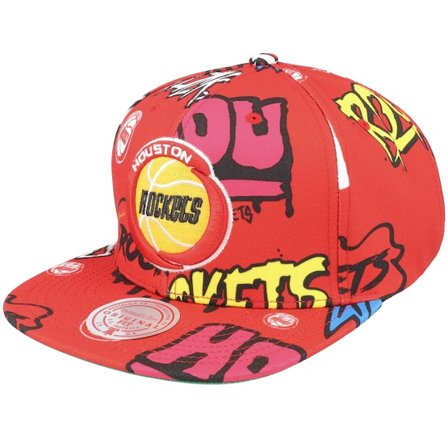 Mitchell & Ness - Rojo snapback Gorra - Houston Rockets Sticker Pack Red Snapback @ Hatstore