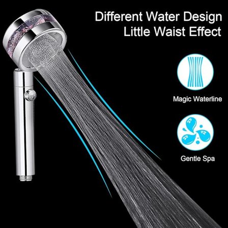 *Brusehoved med slange, højtryks turbine håndbruser, 360° roterende*