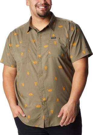 Columbia Montrail Men's Utilizer Printed Woven Shortsleeve Shirt Men short-sleeved shirts Green XL