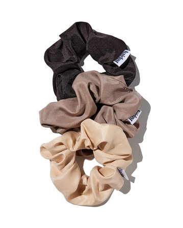 Hairlust Satin Silk Scrunchies Medium Coffee 3-pak, Hår, Hårpynt, Scrunchies