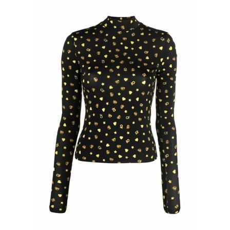 Chiara Ferragni Collection, Chiara Ferragni Top Czarny Czarny, Kobieta, Rozmiar: XS