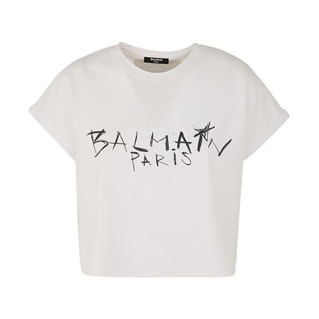 Balmain, T-Shirts Wit, Dames, Maat:S