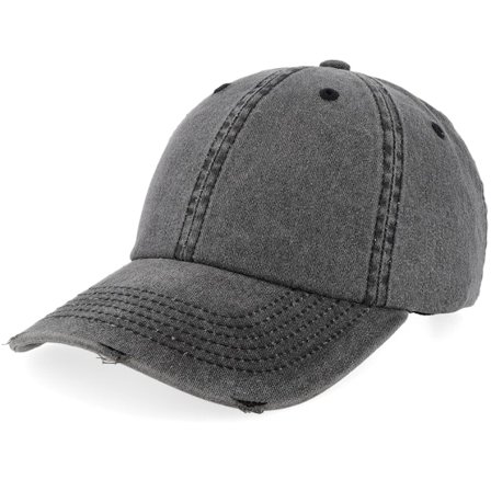 Equip - Zwart unconstructed Cap - Black Pigment Washed Dad Cap @ Hatstore
