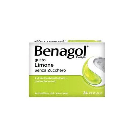 Benagol Antisettico per Bocca e Gola 24 Pastiglie Limone Senza
