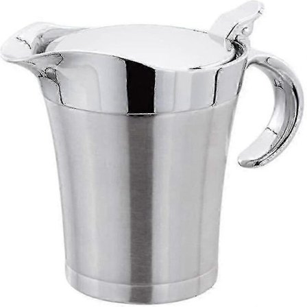 Dubbelväggig såskanna med gångjärnslock, idealisk såsskål i rostfritt stål (750 ml)