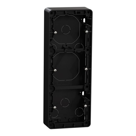 Elko EKO40024 RS Förhöjningsram svart, 35 mm 3-fack, Strömbrytare & vägguttag