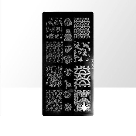 Stempelplade - Negledekorationer - BCN-005 - Rektangel