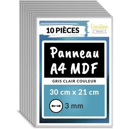 MDF-levy - Creative Deco - 10 kappaletta - 300x210mm - Laserleikkaus - Askartelu - Polttopiirustus