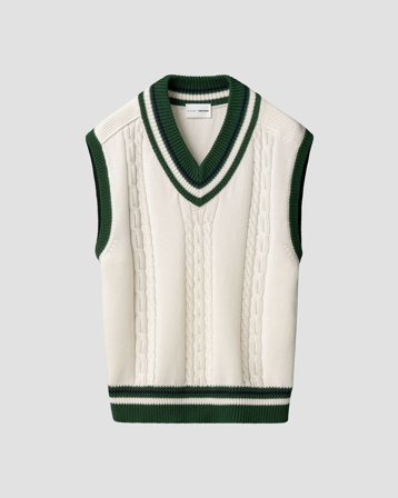 Tretorn Eton X Tretorn Cotton V Neck Vest — Wit | Bovenkleding, Regenlaarzen, Jassen & Regenkleding voor Dames, Heren & Kinderen