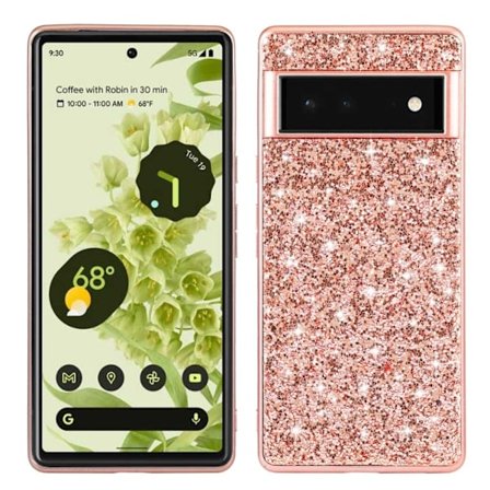 Glitter Google Pixel 6 Pro skal - Rosa