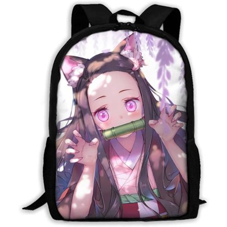 Anime Tegneserie Ryggsekk 17 Tommer Jenter Ryggsekk Barneskole Ungdomsskole Laptop Ryggsekk Skolesekk for Reise Fotturer