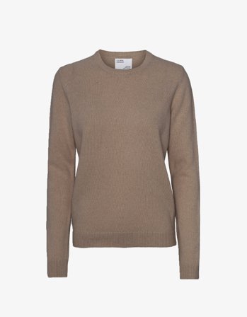 Women Classic Merino Wool Crew - Warm Taupe - S