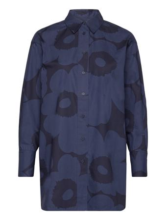 Nila Unikko Langermet Skjorte Blå Marimekko*Betinget Tilbud
