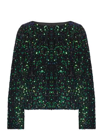 Vmbella Ls Boat Neck Top Jrs Party Tops Long-sleeved Grønn Vero Moda*Betinget Tilbud