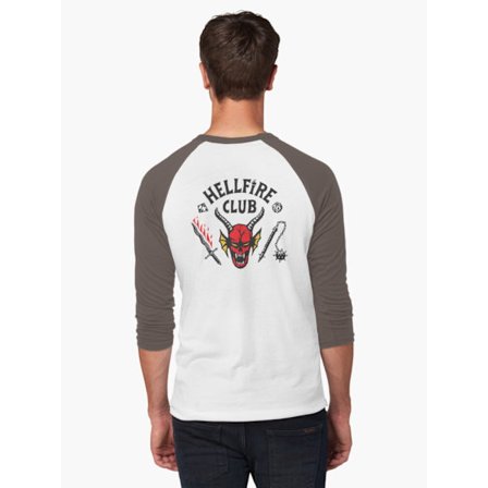 Stranger Things 4 Hellfire Club-logotyp Baseball ¾-ärmad T-shirt