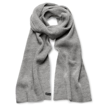 Baltic | Bufanda de punto de canalé de acrílico gris para hombres - Bufandas de invierno