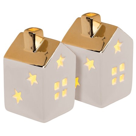 Keramikkhus med LED – Juledekorasjon