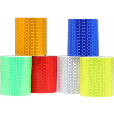 Set med 6 självhäftande varningstejp, reflekterande tejp, hög prestanda – 50 mm x 3 m, idealisk för att markera farliga områden